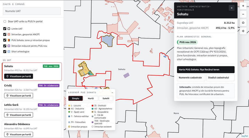 Portalul Portalul urbanistic, exemplul Călărași